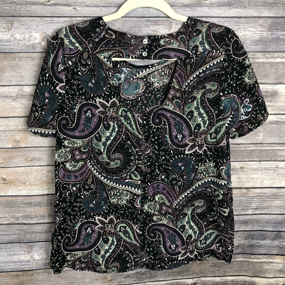 Stitchfix Daniel Rainn purple black paisley print - Picture 6 of 8